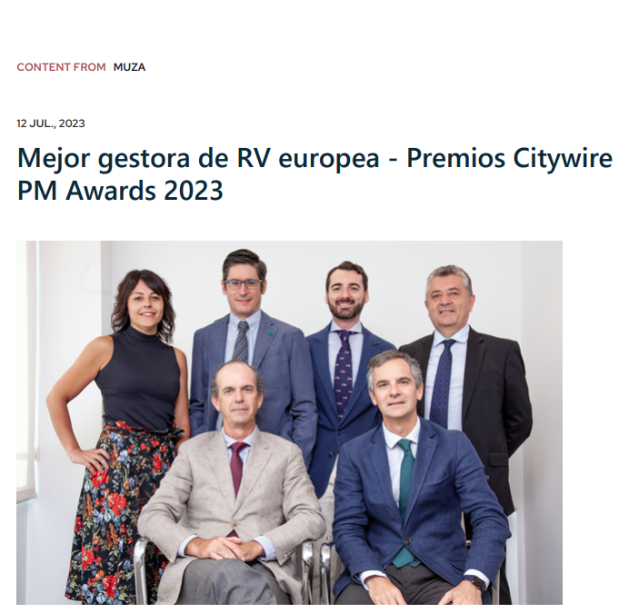 Entrevista a Luis Urquijo por Citywire, que nombró a MUZA mejor gestora de RV europea 2023