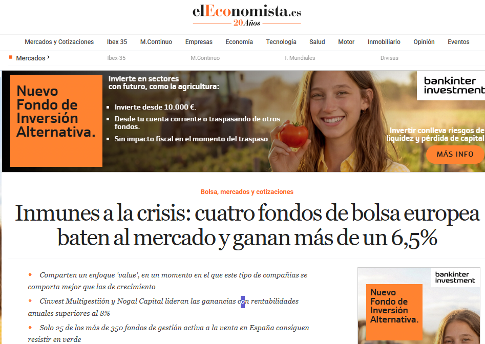 Inmunes a la crisis: cuatro fondos de bolsa europea baten al mercado y ganan más de un 6,5%